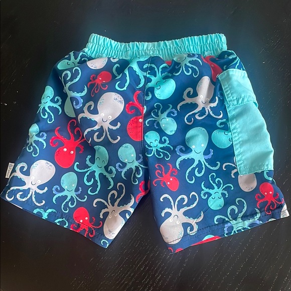 i play. Blue and Red Swim Trunks with Nautical Theme - Picture 2 of 3